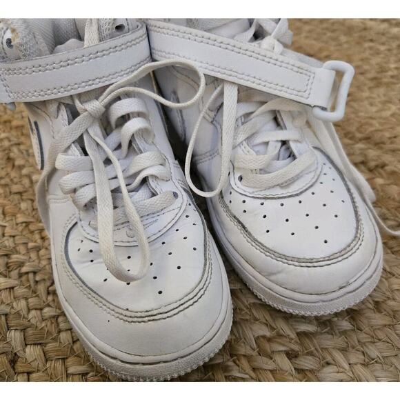 Nike Air Force 1 Mid PS SIZE 11.5c 314196-113 "TRIPLE WHITE" - Picture 8 of 8